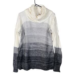 Calvin Klein Womens Sweater Multicolored Ombre Cowl Neck Mohair Wool Blend M